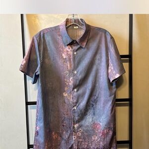 Men's Casual Button Down Shirt in Purple Hues